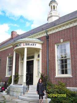 Beckie at Camden Library, Maine
